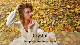 Presentation with long sleeve - Presentation with dramatic look sitting on fall background and a coral colored foreground