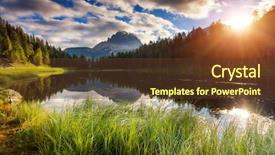  Presentation with foggy - Presentation design having dramatic morning scene beauty world background and a tawny brown colored foreground