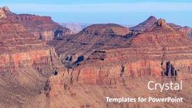  Presentation with grand canyon - Presentation theme with dramatic-panoramic-view background and a coral colored foreground
