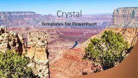  Presentation with grand canyon - Cool new slide set with dramatic-panoramic-view backdrop and a light blue colored foreground