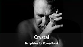  Presentation with sad - Amazing presentation theme having dramatic portrait of sad senior backdrop and a dark gray colored foreground