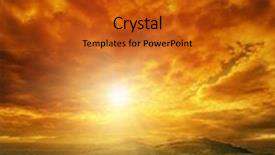  Presentation with beautiful mountains river lake sky nature - Beautiful slide deck featuring dramatic red sky over mountains backdrop and a gold colored foreground