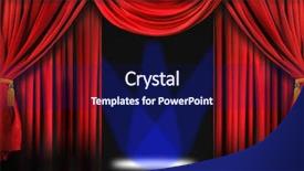  Presentation with theater curtain - Theme consisting of dramatic red theater stage background and a navy blue colored foreground