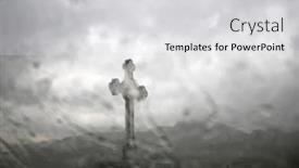  Presentation with rainy day - Amazing presentation theme having dramatic-religious-photo-of-cross backdrop and a light gray colored foreground