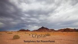  Presentation with mongolia gobi - Audience pleasing PPT theme consisting of dramatic-scene-in-gobi-stone backdrop and a coral colored foreground