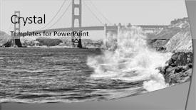  Presentation with crashing waves - Slide set featuring dramatic scene of pacific waves background and a light gray colored foreground