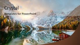  Presentation with earth day - Audience pleasing presentation design consisting of dramatic scenery of alpine lake backdrop and a lemonade colored foreground