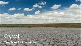  Presentation with drought - Slide deck consisting of cracked ground - dramatic sky and drought earth background and a gray colored foreground