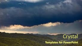  Presentation with green hills - Audience pleasing presentation theme consisting of dramatic-sky-before-storm-over backdrop and a tawny brown colored foreground