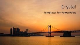  Presentation with sunrise - Presentation theme having dramatic sky busan south korea background and a coral colored foreground