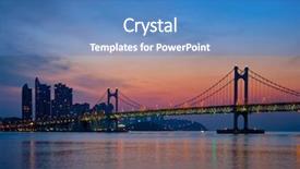  Presentation with bridge - Slide deck having dramatic sky busan south korea background and a teal colored foreground