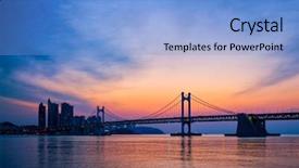  Presentation with sunrise - Presentation design consisting of dramatic sky busan south background and a light blue colored foreground
