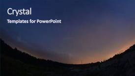  Presentation with eclipse - Presentation design featuring dramatic sky during lunar eclipse background and a navy blue colored foreground