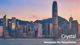  Presentation with hong kong finance - PPT layouts having dramatic sky hong kong china background and a gray colored foreground