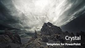  Presentation with rock - Presentation design consisting of dramatic sky over rocks background and a dark gray colored foreground
