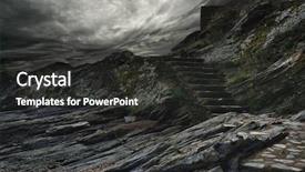  Presentation with steps - Presentation theme enhanced with dramatic sky over steps background and a dark gray colored foreground