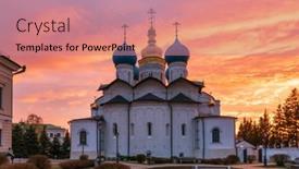  Presentation with world war 1 history - Presentation theme with dramatic-sky-over-the-annunciation background and a coral colored foreground