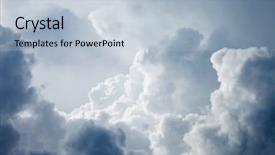  Presentation with clouds - Beautiful theme featuring dramatic sky with stormy clouds backdrop and a light blue colored foreground