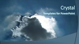  Presentation with sun breaking through clouds - Slides consisting of dramatic sky with sun breaking through clouds background and a ocean colored foreground
