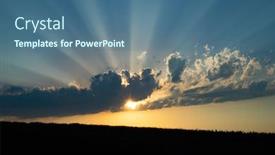  Presentation with toxic work environment - Audience pleasing presentation theme consisting of dramatic-sky-with-sunrays-world backdrop and a ocean colored foreground