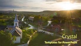  Presentation with transylvania - Theme featuring dramatic-sky-with-thunderstom-over background and a tawny brown colored foreground