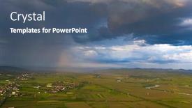 Presentation with transylvania - Presentation theme enhanced with dramatic-sky-with-thunderstom-over background and a ocean colored foreground
