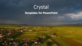  Presentation with transylvania - Amazing PPT theme having dramatic-sky-with-thunderstom-over backdrop and a ocean colored foreground