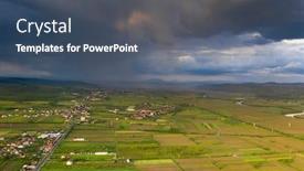  Presentation with transylvania - Colorful slide set enhanced with dramatic-sky-with-thunderstom-over backdrop and a ocean colored foreground