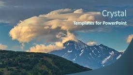  Presentation with spectacular - Presentation theme featuring dramatic-spectacular-lenticular-cloud-formation background and a ocean colored foreground