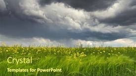 Presentation with rain clouds - Amazing presentation design having dramatic-storm-clouds-with-rain backdrop and a tawny brown colored foreground