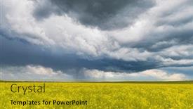  Presentation with rain clouds - Presentation design featuring dramatic-storm-clouds-with-rain background and a gold colored foreground