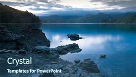  Presentation with sounds - Presentation having dramatic sunset over marlborough sounds new zealand background and a ocean colored foreground