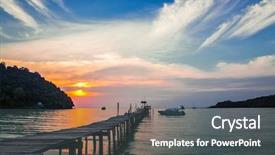  Presentation with sunset beach - Beautiful PPT layouts featuring dramatic sunset over the beach backdrop and a dark gray colored foreground