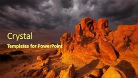  Presentation with mongolia gobi - Amazing presentation theme having dramatic-sunset-scene-in-gobi backdrop and a tawny brown colored foreground