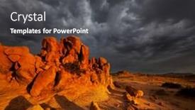  Presentation with mongolia gobi - Colorful PPT theme enhanced with dramatic-sunset-scene-in-gobi backdrop and a dark gray colored foreground