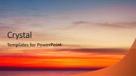  Presentation with sun breaking through clouds - Beautiful presentation featuring dramatic sunset sky with clouds backdrop and a  colored foreground