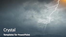  Presentation with lightning - Colorful presentation design enhanced with dramatic thunder background backdrop and a ocean colored foreground