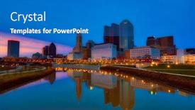  Presentation with columbus - Amazing theme having dramatic view of the columbus ohio skyline at sunset backdrop and a teal colored foreground