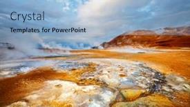  Presentation with geothermal - Audience pleasing theme consisting of dramatic-view-of-the-geothermal backdrop and a light blue colored foreground