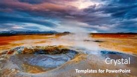  Presentation with geothermal - PPT layouts consisting of dramatic-view-of-the-geothermal background and a coral colored foreground
