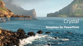  Presentation with atlantic - Amazing PPT theme having dramatic-view-on-drangarnir backdrop and a teal colored foreground