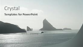  Presentation with atlantic - PPT theme with dramatic-view-on-drangarnir background and a light gray colored foreground