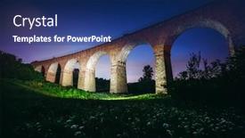  Presentation with railway - Slide set featuring dramatic-view background and a  colored foreground