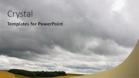  Presentation with rain clouds - Presentation having dramatically rain clouds above the wheat field background and a light gray colored foreground