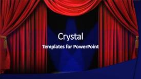  Presentation with blue curtain - Beautiful presentation theme featuring drape curtains with blue spotlight backdrop and a navy blue colored foreground