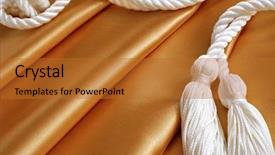  Presentation with drapery - Presentation design featuring textile background image of gold background and a red colored foreground