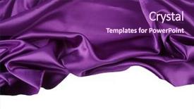  Presentation with silk - Beautiful PPT theme featuring drapes - closeup of rippled purple silk backdrop and a violet colored foreground