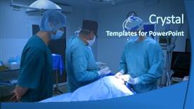  Presentation with hospital - PPT theme enhanced with drapes - operating of patient in modern background and a ocean colored foreground