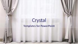  Presentation with curtain - Audience pleasing presentation consisting of drapes - window with new elegant curtain backdrop and a sky blue colored foreground
