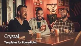  Presentation with beer garden friends in tracht - Theme having draught - cheerful old friends having fun background and a tawny brown colored foreground